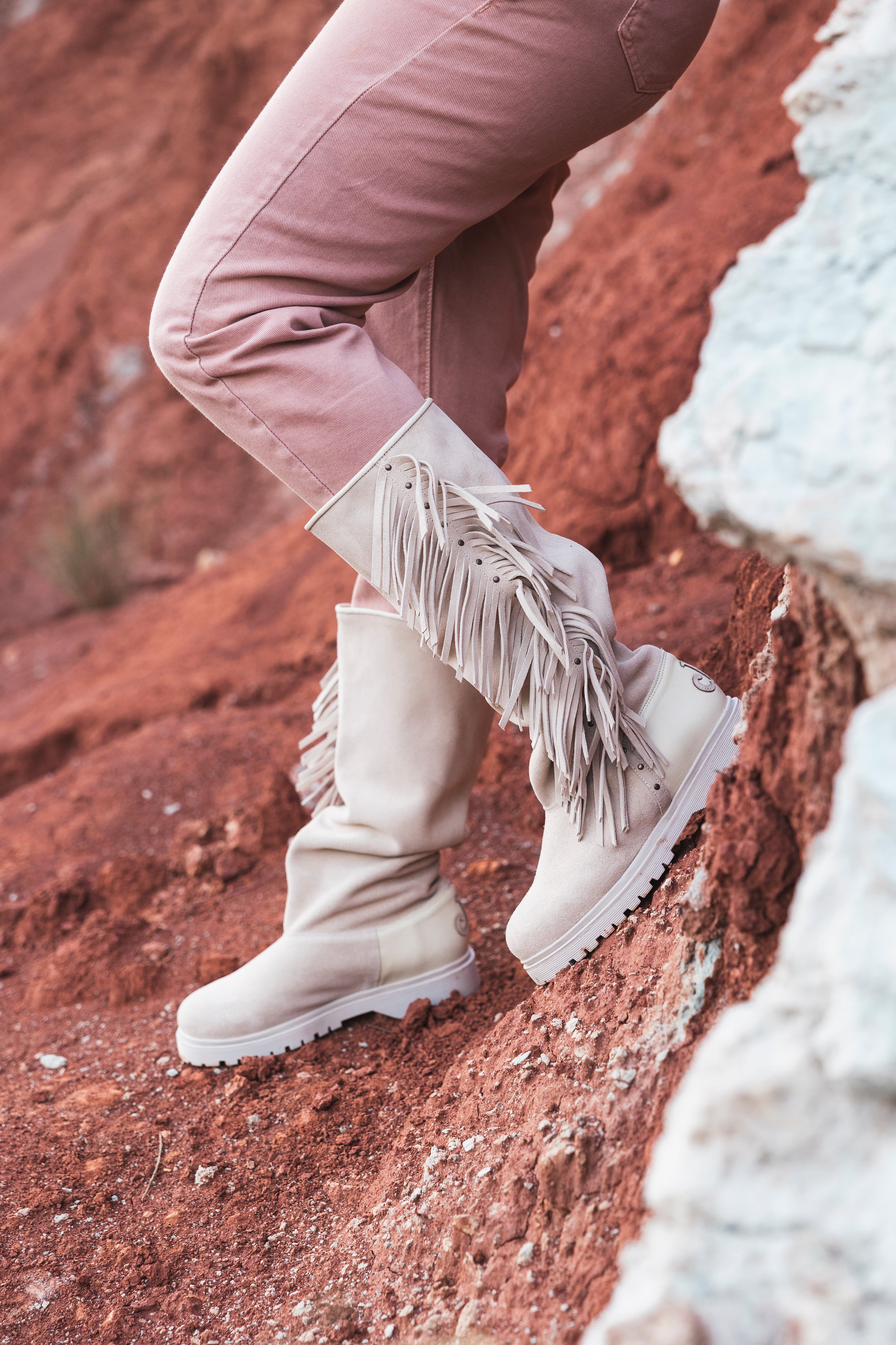 Fringe Tall Cream - merino footpart